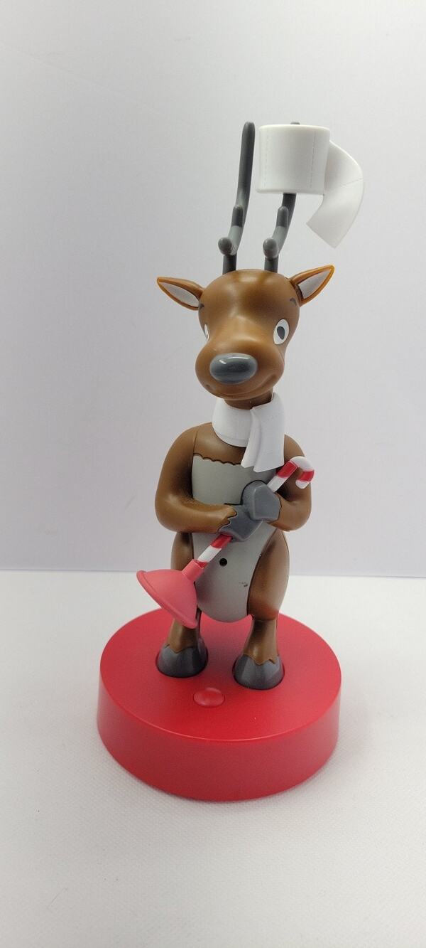 Hallmark Deer John Talking Joking Reindeer, Bathroom Toilet Motion Works...
